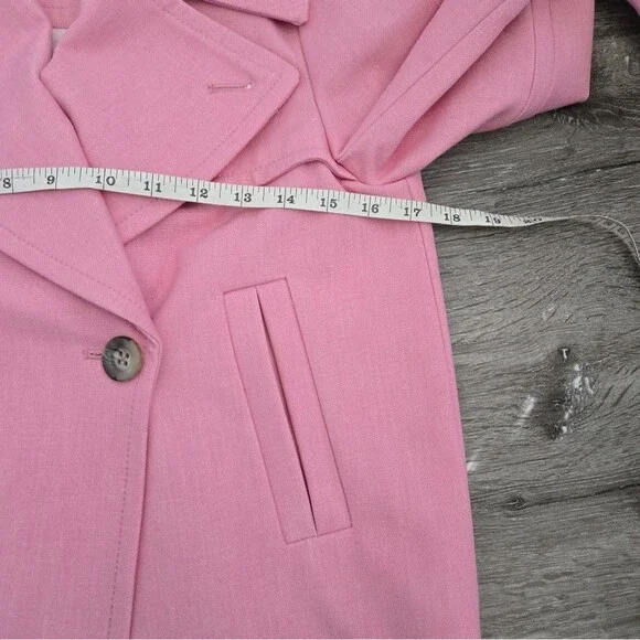 Ann Taylor Pink Trench Pea Coat size 00 Double Breasted Short Pea Coat - Picture 7 of 13